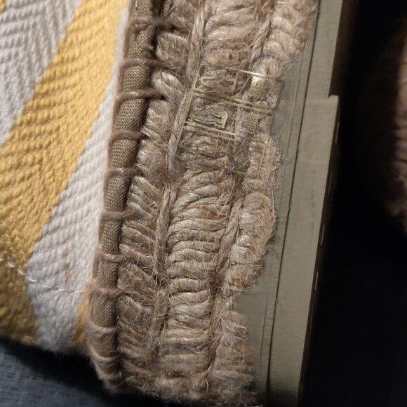 Manebi Jute Double Sole Yellow/White Stripe Espadrilles NWOB SIZE EU 37/… - Picture 5 of 8
